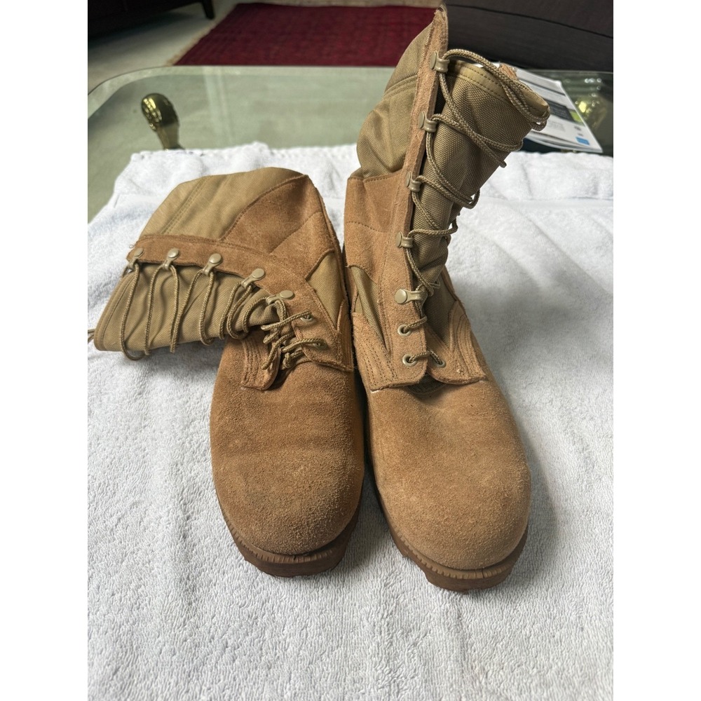 US Military Desert Combat Boots Tan Suede Nylon Tactical 9.5R 03215 Lug Sole